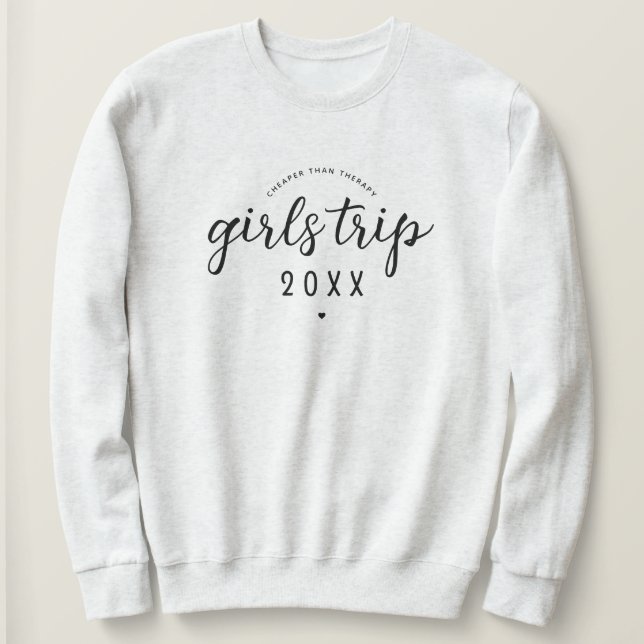 Sweatshirt Les Filles Voyage Moins Cher Que La Thérapie Vacan (Design devant)