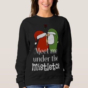 Sweatshirt Les Gnomes De Noël S'Embrasser Me Rencontrent Sous
