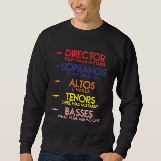 Sweatshirt Les hommes chanteurs de choeur drôle de musique (Devant)
