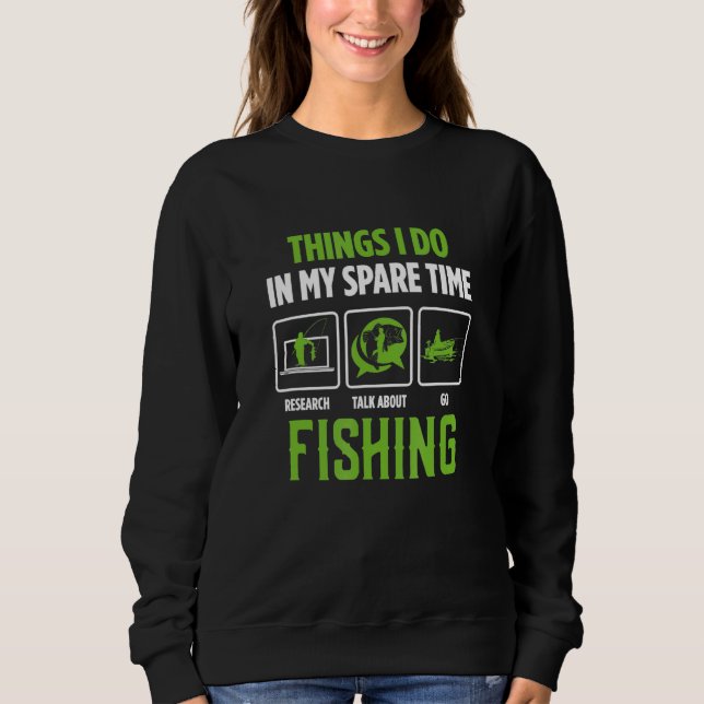 Sweatshirt Les Hommes Parlent De Pêche Et Aller Pêcher Pêcheu (Devant)