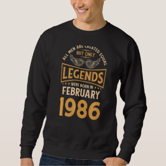 Sweatshirt Les Légendes D'Anniversaire Sont Nées En Février 1