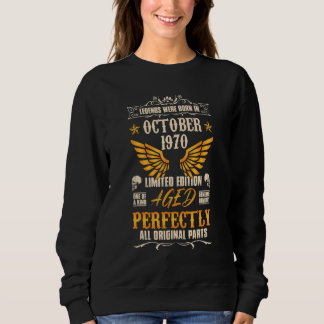 Sweatshirt Les Légendes Sont Nées En Octobre 1970 Rock Biker 