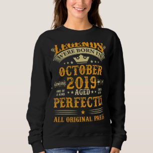 Sweatshirt Les légendes sont nées en Octobre 2019 3 Ans 3ème