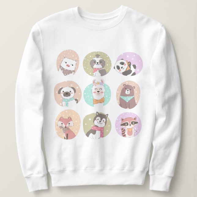 Sweatshirt Les mignons animaux (Design devant)