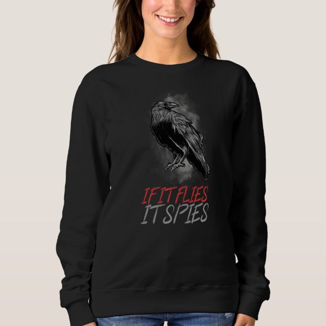 Sweatshirt Les oiseaux Crow ne sont pas de vrais mouvements s (Devant)