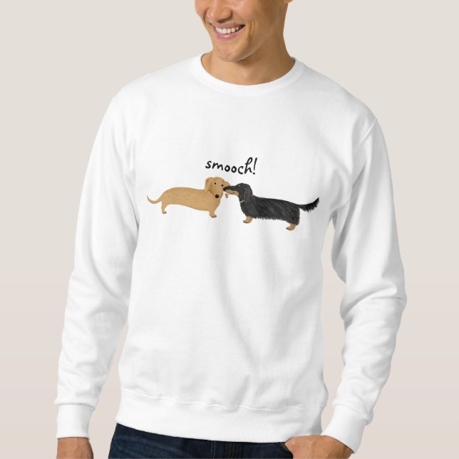 Sweatshirt Les teckels mignons se bécotent l'amour de chiens (Devant)