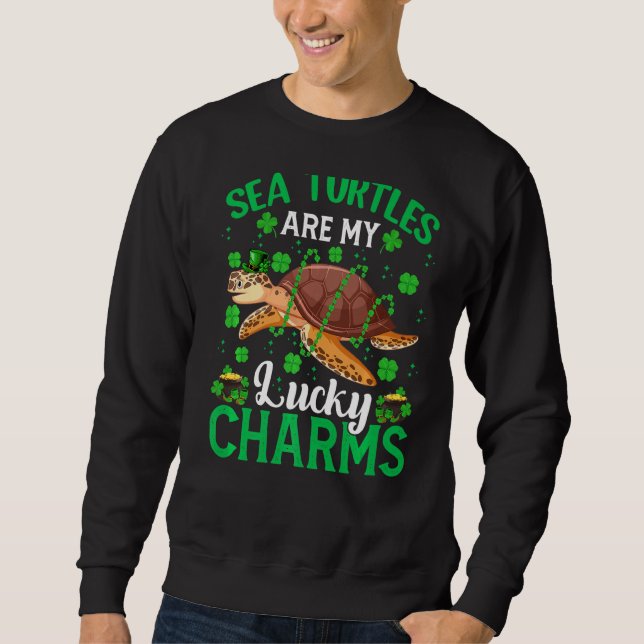 Sweatshirt Les Tortues de mer sont mes charmes chanceux La to (Devant)