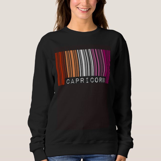 Sweatshirt Lesbian Capricorn Barcode Gay Pride Flag Zodiac Si (Devant)