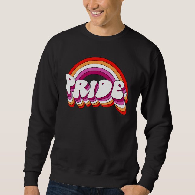 Sweatshirt Lesbian Pride Flag LGBTQ Love is Love Gay Rainbow  (Devant)