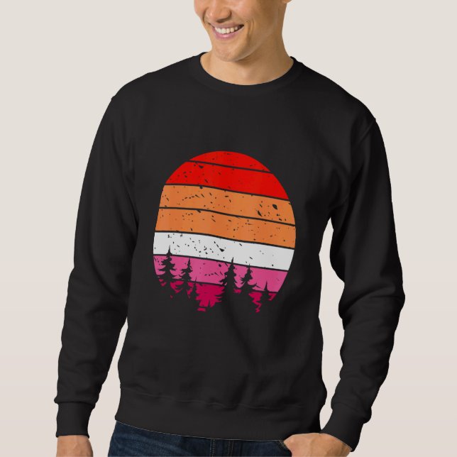 Sweatshirt Lesbienne Retro Sunset Gay Et Lesbian Pride Lgbt G (Devant)