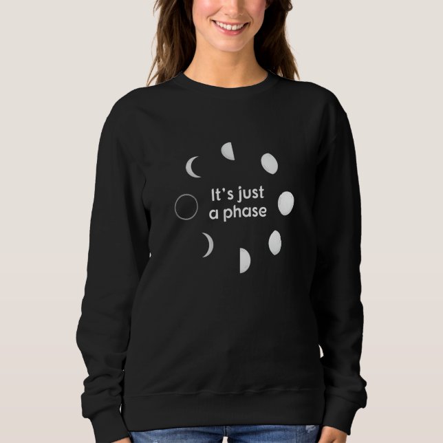 Sweatshirt L'Espace Lune Du Système Solaire En Juste Phase (Devant)