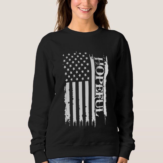 Sweatshirt L'espoir des États-Unis en détresse avec le drapea (Devant)