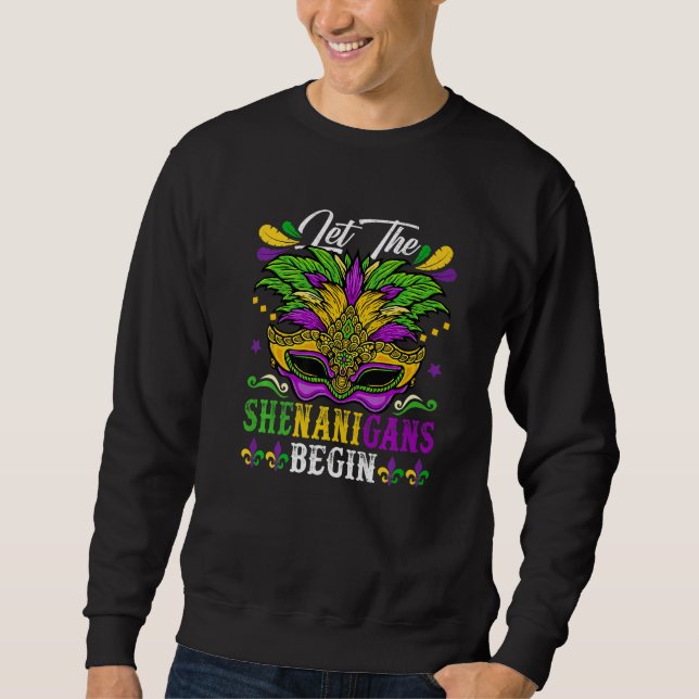Sweatshirt Let The Shenanigan Begin Mardi Gras Kids Men Women (Devant)
