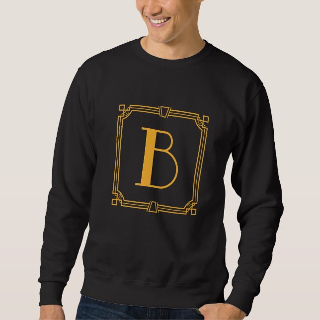 Sweatshirt Letter B Monogram Alphabet B Initial Geometric Dec (Devant)