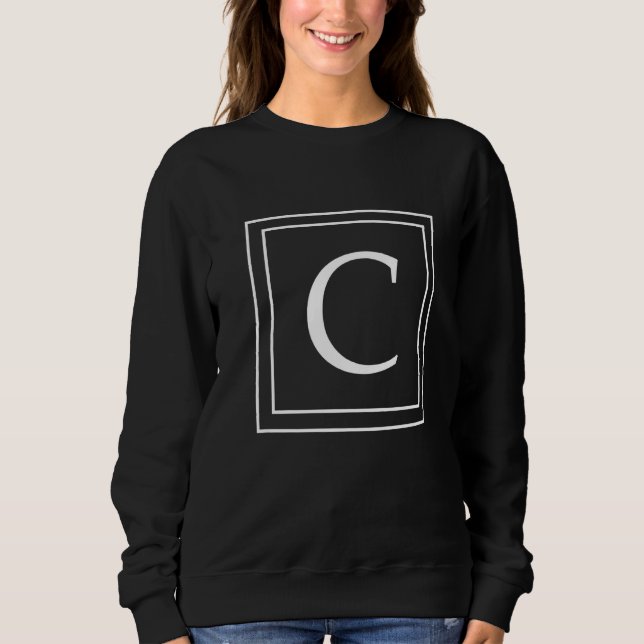 Sweatshirt Letter C Monogram English Alphabet C Initial Gray  (Devant)