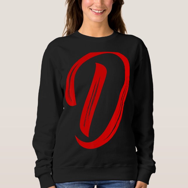 Sweatshirt Letter D Alphabet Large Red Graphic Initial (Devant)