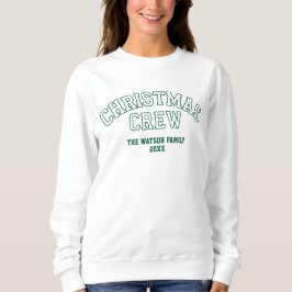 Sweatshirt Letterman Christmas Crew Collegie Nom de famille