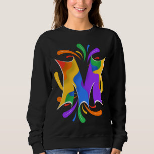 Sweatshirt Lettre arc-en-ciel M Monogramme Abstrait