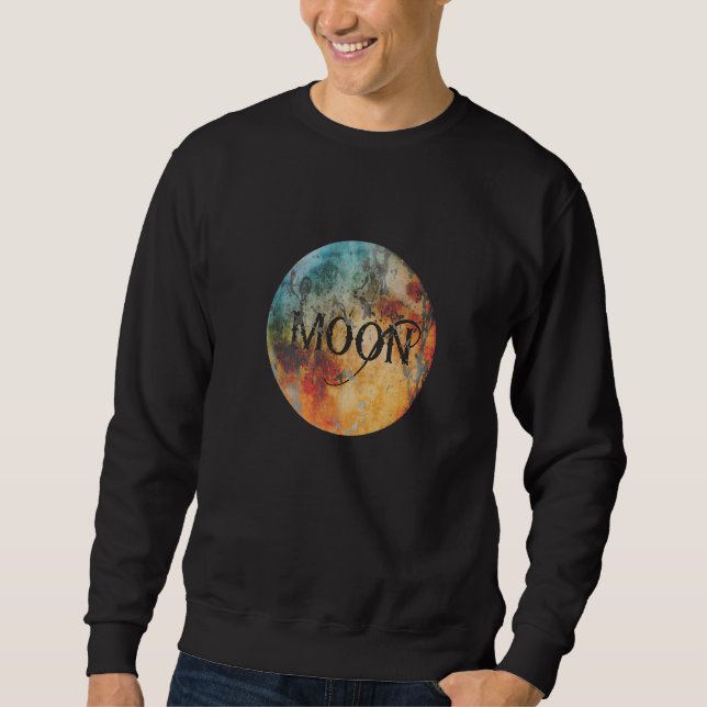 Sweatshirt Lettre de Lune Lune Mystique Pleine Lune Espace As (Devant)
