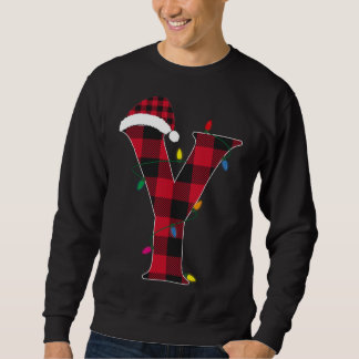 Sweatshirt Lettre géniale Y Nom initial Buffalo Plaid Christ