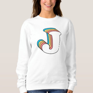 Sweatshirt Lettre J initiale Nom Cute Alphabet arc-en-ciel