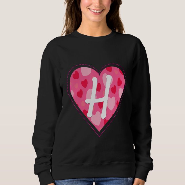 Sweatshirt Lettre Monogramme initiale mignonne H Motif cardia (Devant)