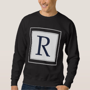 Sweatshirt Lettre Monogramme R Alphabet R Initial Bleu Marine