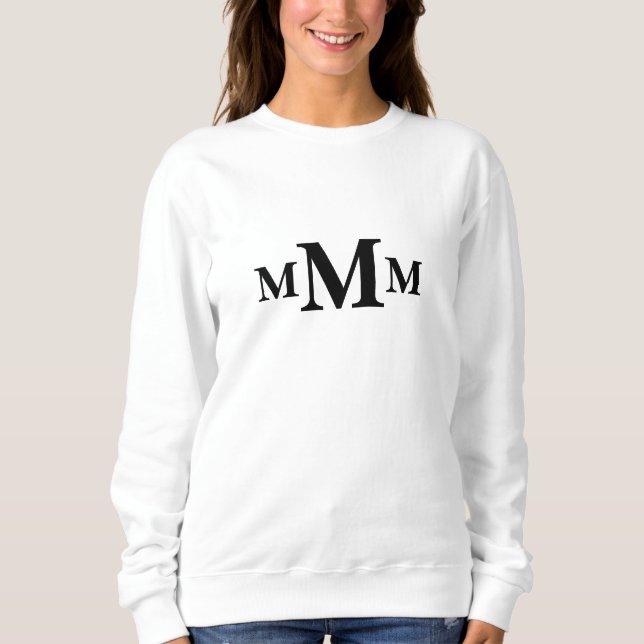 Sweatshirt Lettre personnalisée "M" Modèle Monogramme (Devant)