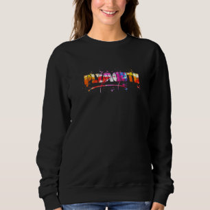 Sweatshirt Lettre Plymouth Souvenir Aquarelle Plymouth