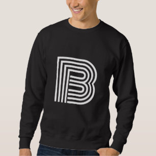 Sweatshirt Lettre simple moderne Monogramme initial Black S