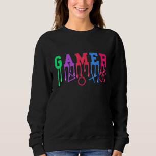 Sweatshirt Lettres de fusion de gamer Ps