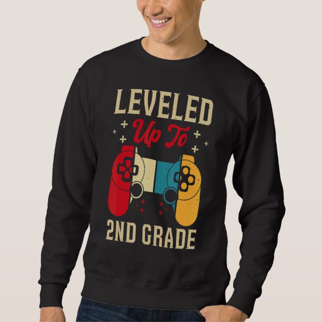 Sweatshirt Leveled Up To 2nd Grade Gamer Back To School First (Devant)