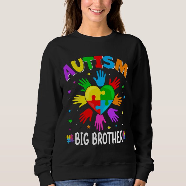 Sweatshirt Lever Sensibilisation sur l'autisme main Big Broth (Devant)