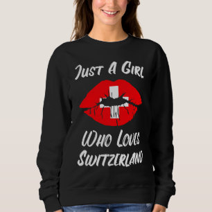 Sweatshirt Lèvres Bouche Amour Drapeau Suisse Suisse