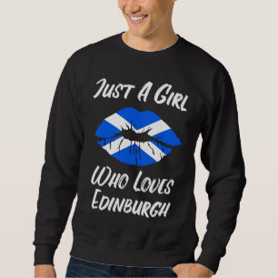Sweatshirt Lèvres et Bouche Amour Drapeau Écossais Édimbourg