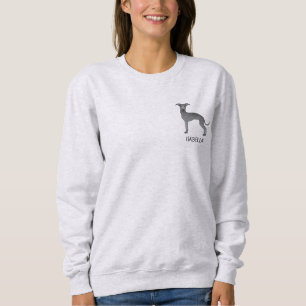 Sweatshirt Lévrier Italien Bleu Chien de Dessin Animé Mignon
