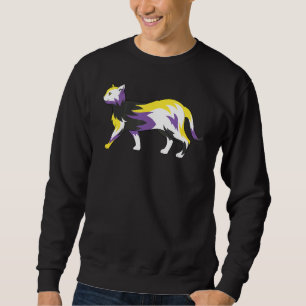 Sweatshirt Lgbt Chat Drapeau non binaire Queer Troisième Genr