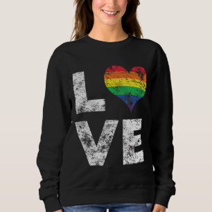 Sweatshirt Lgbt Gay Lesbian Pride drapeau Amour Vintage Coeur