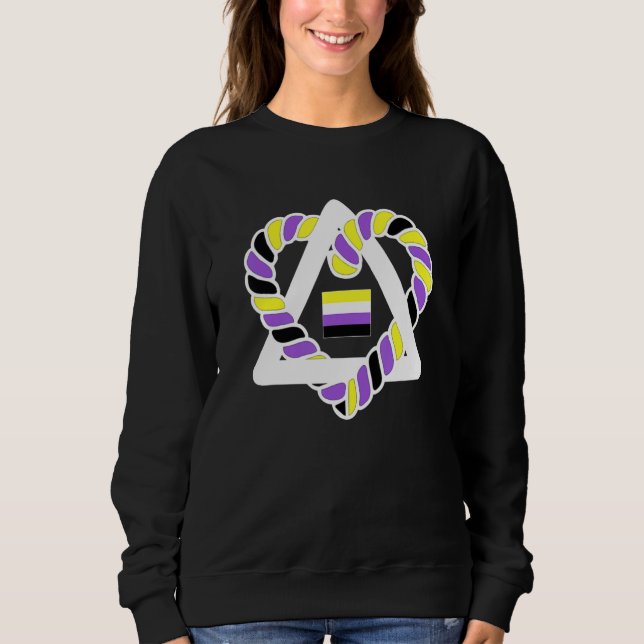 Sweatshirt LGBT Non Binary Flag Triangle Heart  Nonbinary Pri (Devant)