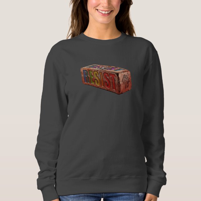 Sweatshirt LGBTQ+ "RESISTER" Brick (Devant)