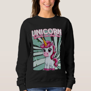 Sweatshirt Licorne Étincelles Maintenant Stress Jamais Licorn