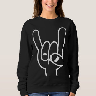 Sweatshirt Ligne blanche des cornes diaboliques en métal lour