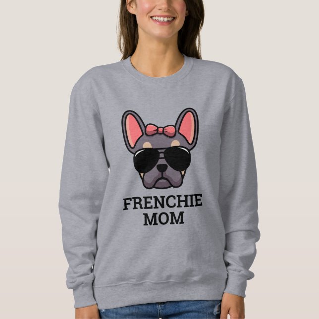 Sweatshirt Lilac Tan Femme French Bulldog Frenchie Chien Mama (Devant)