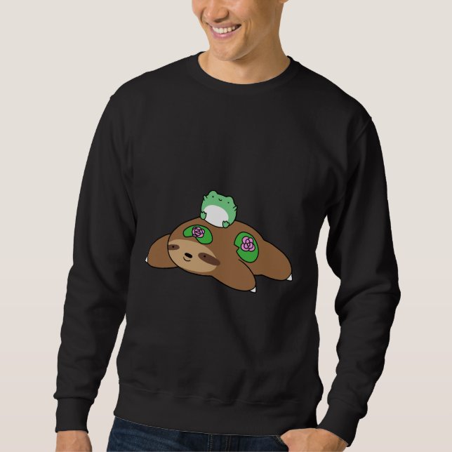 Sweatshirt Lily Pad Sloth Et Grenouille (Devant)