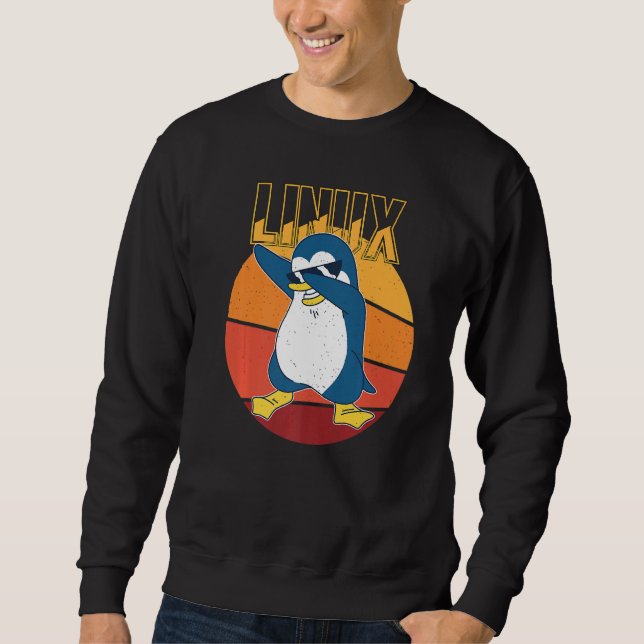 Sweatshirt Linux Administrateur Root Manchot Informatique Ner (Devant)