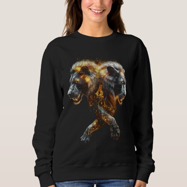 Sweatshirt Lion Artwork  Art Animal Lion (Devant)
