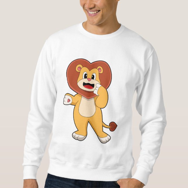Sweatshirt Lion avec coeur (Devant)