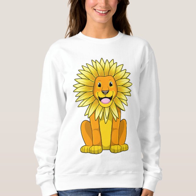 Sweatshirt Lion avec Fleur de tournesol (Devant)