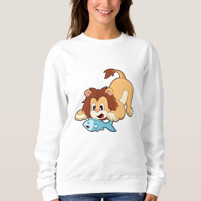Sweatshirt Lion avec poisson (Devant)