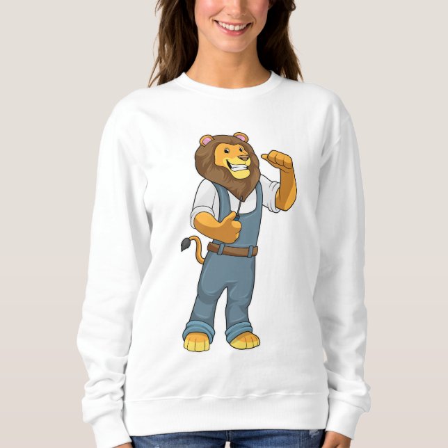 Sweatshirt Lion comme tournevis de Handyman (Devant)